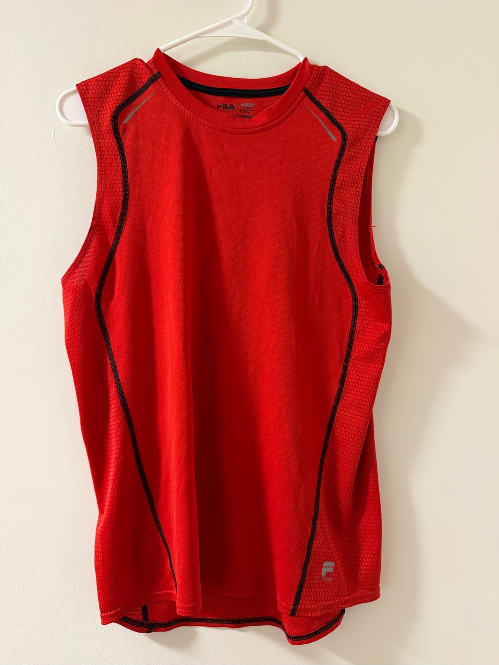 Fila Swim Rash Guard Mens S Red Like New Sleeveless Athletic Sport